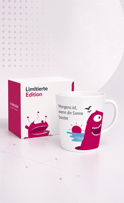 Kaffeetasse mit lustigem Monsterdesign